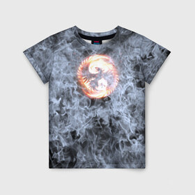 Детская футболка 3D с принтом Феникс в Петрозаводске, 100% гипоаллергенный полиэфир | прямой крой, круглый вырез горловины, длина до линии бедер, чуть спущенное плечо, ткань немного тянется | phoenix | огонь | пламя | птица