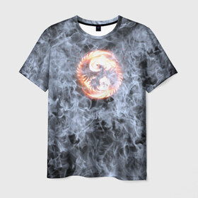 Мужская футболка 3D с принтом Феникс в Петрозаводске, 100% полиэфир | прямой крой, круглый вырез горловины, длина до линии бедер | Тематика изображения на принте: phoenix | огонь | пламя | птица