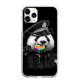 Чехол для iPhone 11 Pro матовый с принтом Панда и карамель в Петрозаводске, Силикон |  | панда | черно белый
