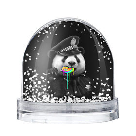 Снежный шар с принтом Панда и карамель в Петрозаводске, Пластик | Изображение внутри шара печатается на глянцевой фотобумаге с двух сторон | панда | черно белый
