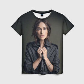 Женская футболка 3D с принтом Кира Найтли в Петрозаводске, 100% полиэфир ( синтетическое хлопкоподобное полотно) | прямой крой, круглый вырез горловины, длина до линии бедер | keira knightley | британская актриса | кира найтли | оскар