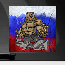 Наклейка на автомобиль с принтом Русский медведь в Петрозаводске, ПВХ |  | Тематика изображения на принте: россия медведь