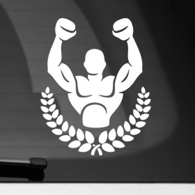 Наклейка на автомобиль с принтом Боксер в Петрозаводске, ПВХ |  | Тематика изображения на принте: boxing | sport | бокс | боксер | перчатки | спорт | удар