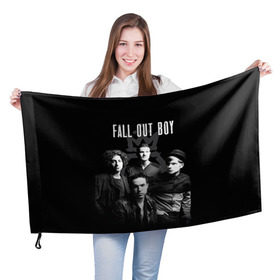 Флаг 3D с принтом Группа Fall out boy в Петрозаводске, 100% полиэстер | плотность ткани — 95 г/м2, размер — 67 х 109 см. Принт наносится с одной стороны | fall out boy