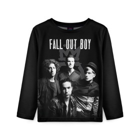 Детский лонгслив 3D с принтом Группа Fall out boy в Петрозаводске, 100% полиэстер | длинные рукава, круглый вырез горловины, полуприлегающий силуэт
 | fall out boy