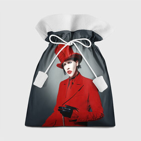 Подарочный 3D мешок с принтом Мэрилин Мэнсон в Петрозаводске, 100% полиэстер | Размер: 29*39 см | Тематика изображения на принте: мэрилин мэнсон