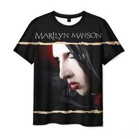 Мужская футболка 3D с принтом Мэрилин Мэнсон в Петрозаводске, 100% полиэфир | прямой крой, круглый вырез горловины, длина до линии бедер | Тематика изображения на принте: мэрилин мэнсон