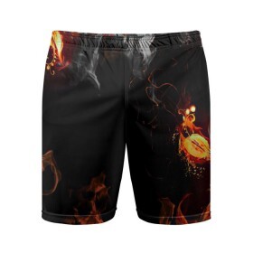 Мужские шорты 3D спортивные с принтом Огонь в Петрозаводске,  |  | red | абстракция | арт | дым | новые | огонь | прикольные