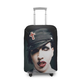 Чехол для чемодана 3D с принтом Мэрилин Мэнсон в Петрозаводске, 86% полиэфир, 14% спандекс | двустороннее нанесение принта, прорези для ручек и колес | marilyn manson | мэрилин мэнсон
