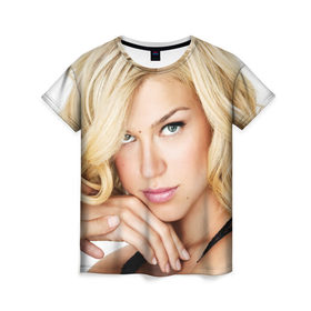 Женская футболка 3D с принтом Эдрианн Палики в Петрозаводске, 100% полиэфир ( синтетическое хлопкоподобное полотно) | прямой крой, круглый вырез горловины, длина до линии бедер | adrianne palicki | американская актриса | эдрианн палики