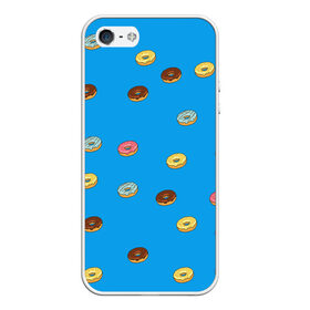 Чехол для iPhone 5/5S матовый с принтом Пончики в Петрозаводске, Силикон | Область печати: задняя сторона чехла, без боковых панелей | donut | гомер | еда | пончики | симпсон | фаст