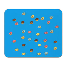 Коврик прямоугольный с принтом Пончики в Петрозаводске, натуральный каучук | размер 230 х 185 мм; запечатка лицевой стороны | Тематика изображения на принте: donut | гомер | еда | пончики | симпсон | фаст