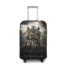 Чехол для чемодана 3D с принтом The Elder Scrolls в Петрозаводске, 86% полиэфир, 14% спандекс | двустороннее нанесение принта, прорези для ручек и колес | elder | scrolls | tes | древние | свитки