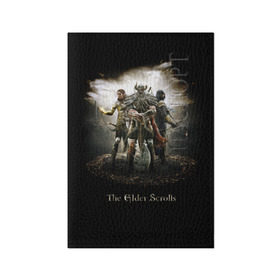 Обложка для паспорта матовая кожа с принтом The Elder Scrolls в Петрозаводске, натуральная матовая кожа | размер 19,3 х 13,7 см; прозрачные пластиковые крепления | elder | scrolls | tes | древние | свитки