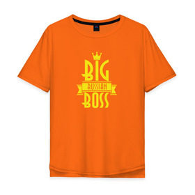Мужская футболка хлопок Oversize с принтом Big Russian Boss в Петрозаводске, 100% хлопок | свободный крой, круглый ворот, “спинка” длиннее передней части | bigg | trap | биг | босс | рашн | рэп | трап | треп | трэп