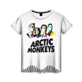 Женская футболка 3D с принтом Arctic Monkeys 2 в Петрозаводске, 100% полиэфир ( синтетическое хлопкоподобное полотно) | прямой крой, круглый вырез горловины, длина до линии бедер | am | arctic | arctic monkeys | monkeys | rock | алекс тёрнер | амы | арктические мартышки | джейми кук | мартышки | мэтт хелдерс. ам | ник омэлли | ник о’мэлли | рок