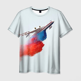Мужская футболка 3D с принтом Самолет Мчс 1 в Петрозаводске, 100% полиэфир | прямой крой, круглый вырез горловины, длина до линии бедер | армия | армия россии | военная | военная техника | самолет | самолеты | техника
