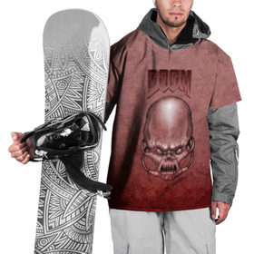 Накидка на куртку 3D с принтом Демон (Doom classic) в Петрозаводске, 100% полиэстер |  | Тематика изображения на принте: розовый | скелет | череп