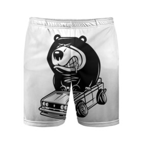 Мужские шорты 3D спортивные с принтом Миша в Петрозаводске,  |  | медведь | таз