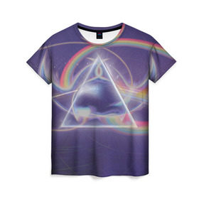 Женская футболка 3D с принтом Pink Floyd в Петрозаводске, 100% полиэфир ( синтетическое хлопкоподобное полотно) | прямой крой, круглый вырез горловины, длина до линии бедер | pink floyd