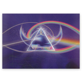 Поздравительная открытка с принтом Pink Floyd в Петрозаводске, 100% бумага | плотность бумаги 280 г/м2, матовая, на обратной стороне линовка и место для марки
 | Тематика изображения на принте: pink floyd