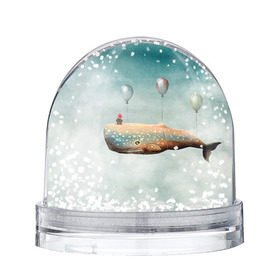 Снежный шар с принтом Кит в Петрозаводске, Пластик | Изображение внутри шара печатается на глянцевой фотобумаге с двух сторон | автостопом по галактике | кит