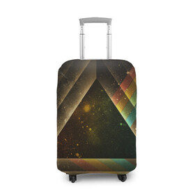 Чехол для чемодана 3D с принтом Triangle в Петрозаводске, 86% полиэфир, 14% спандекс | двустороннее нанесение принта, прорези для ручек и колес | pink floyd