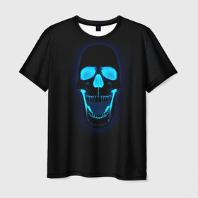 Мужская футболка 3D с принтом Весёлый череп в Петрозаводске, 100% полиэфир | прямой крой, круглый вырез горловины, длина до линии бедер | позитив | прикол | смех | череп | чёрный юмор