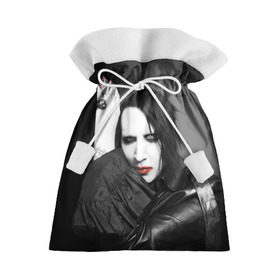 Подарочный 3D мешок с принтом Мэрилин Мэнсон в Петрозаводске, 100% полиэстер | Размер: 29*39 см | Тематика изображения на принте: marilyn manson | мэрилин мэнсон