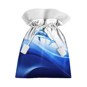 Подарочный 3D мешок с принтом Дельфин в Петрозаводске, 100% полиэстер | Размер: 29*39 см | Тематика изображения на принте: дельфин | море | рыбка