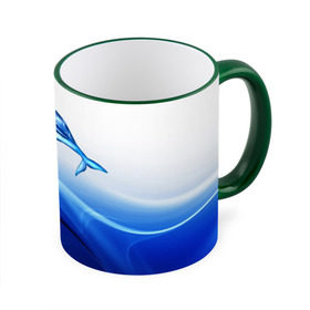 Кружка 3D с принтом Дельфин в Петрозаводске, керамика | ёмкость 330 мл | дельфин | море | рыбка