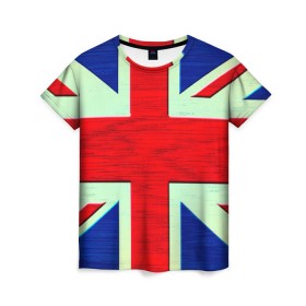 Женская футболка 3D с принтом Англия в Петрозаводске, 100% полиэфир ( синтетическое хлопкоподобное полотно) | прямой крой, круглый вырез горловины, длина до линии бедер | англия | модные | популярные | прикольные | стена | флаг