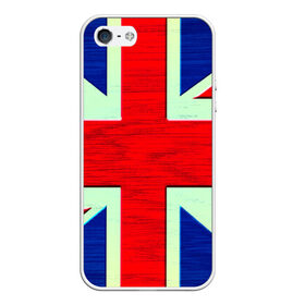 Чехол для iPhone 5/5S матовый с принтом Англия в Петрозаводске, Силикон | Область печати: задняя сторона чехла, без боковых панелей | англия | модные | популярные | прикольные | стена | флаг