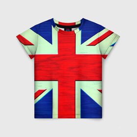 Детская футболка 3D с принтом Англия в Петрозаводске, 100% гипоаллергенный полиэфир | прямой крой, круглый вырез горловины, длина до линии бедер, чуть спущенное плечо, ткань немного тянется | англия | модные | популярные | прикольные | стена | флаг