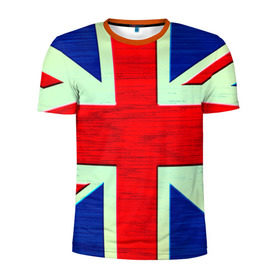 Мужская футболка 3D спортивная с принтом Англия в Петрозаводске, 100% полиэстер с улучшенными характеристиками | приталенный силуэт, круглая горловина, широкие плечи, сужается к линии бедра | англия | модные | популярные | прикольные | стена | флаг