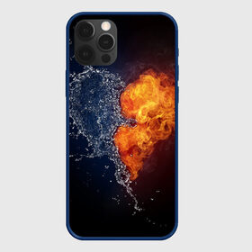 Чехол для iPhone 12 Pro с принтом Water and flames heart в Петрозаводске, силикон | область печати: задняя сторона чехла, без боковых панелей | Тематика изображения на принте: вода | огонь огонь и вода | пар | прикольное | разное | сердце