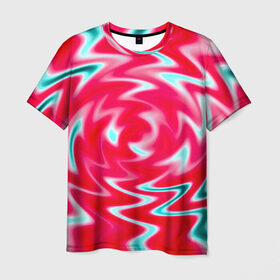 Мужская футболка 3D с принтом Разводы красок в Петрозаводске, 100% полиэфир | прямой крой, круглый вырез горловины, длина до линии бедер | абстракции | разводы | цветные