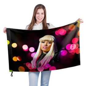 Флаг 3D с принтом Ники Минаж в Петрозаводске, 100% полиэстер | плотность ткани — 95 г/м2, размер — 67 х 109 см. Принт наносится с одной стороны | onika tanya maraj | автор исполнитель | актриса | американская | ники минаж | певица | рэпер | эпотаж