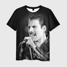 Мужская футболка 3D с принтом Фредди Меркьюри в Петрозаводске, 100% полиэфир | прямой крой, круглый вырез горловины, длина до линии бедер | freddie mercury | queen. | автор песен | британский | вокалист | певец | рок группа | фредди меркьюри