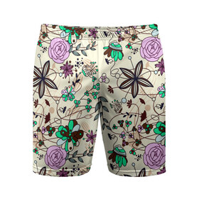 Мужские шорты 3D спортивные с принтом Цветочный фон в Петрозаводске,  |  | flower | весна | девушкам | жен | лето | прикольные | цветы