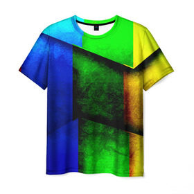 Мужская футболка 3D с принтом Граффити в Петрозаводске, 100% полиэфир | прямой крой, круглый вырез горловины, длина до линии бедер | кислота | полосы