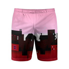 Мужские шорты 3D спортивные с принтом Urban pink в Петрозаводске,  |  | город | розовый