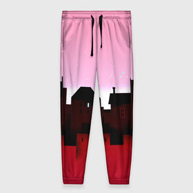 Женские брюки 3D с принтом Urban pink в Петрозаводске, полиэстер 100% | прямой крой, два кармана без застежек по бокам, с мягкой трикотажной резинкой на поясе и по низу штанин. В поясе для дополнительного комфорта — широкие завязки | город | розовый
