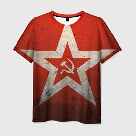 Мужская футболка 3D с принтом Серп и Молот в Петрозаводске, 100% полиэфир | прямой крой, круглый вырез горловины, длина до линии бедер | 9 мая | звезда | молот | победа | праздник | серп