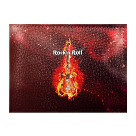 Обложка для студенческого билета с принтом Rock`n`Roll в Петрозаводске, натуральная кожа | Размер: 11*8 см; Печать на всей внешней стороне | Тематика изображения на принте: rocknroll | гитара | музыка | рок