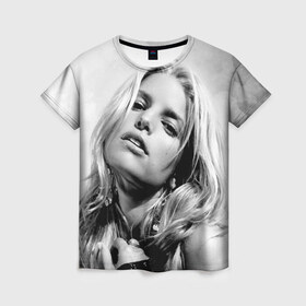 Женская футболка 3D с принтом Джессика Симпсон в Петрозаводске, 100% полиэфир ( синтетическое хлопкоподобное полотно) | прямой крой, круглый вырез горловины, длина до линии бедер | jessica ann simpson | актриса | американская певица | джессика энн симпсон | телеведущая и дизайнер