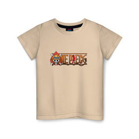 Детская футболка хлопок с принтом One Piece - logo Ace в Петрозаводске, 100% хлопок | круглый вырез горловины, полуприлегающий силуэт, длина до линии бедер | ван пис | лого | луффи | мугивара | пираты | эйс