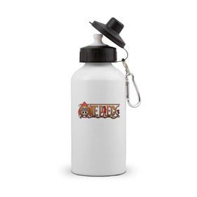 Бутылка спортивная с принтом One Piece - logo Ace в Петрозаводске, металл | емкость — 500 мл, в комплекте две пластиковые крышки и карабин для крепления | ван пис | лого | луффи | мугивара | пираты | эйс