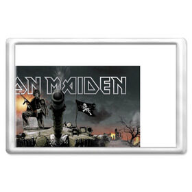 Магнит 45*70 с принтом Iron Maiden в Петрозаводске, Пластик | Размер: 78*52 мм; Размер печати: 70*45 | iron maiden | rock | рок | череп