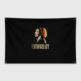 Флаг-баннер с принтом Bob Marley в Петрозаводске, 100% полиэстер | размер 67 х 109 см, плотность ткани — 95 г/м2; по краям флага есть четыре люверса для крепления | bob marley | боб марли | музыка | регги | ямайка